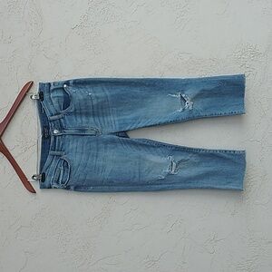 JUDY BLUE Skinny Fit Capri Jeans Raw Hem Size 31